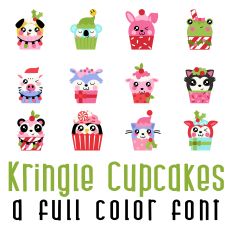 Kringle Cupcakes Full Color Font