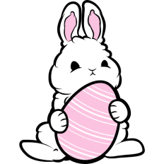 cute easter bunny with easter egg