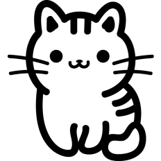 cute minimal cat lineart