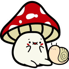 cute mushroom and snail