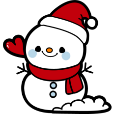 cute snowmen with santa hat