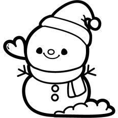 cute snowmen lineart