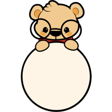 cute teddy bear round label