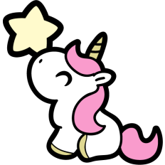cute simple unicorn and star