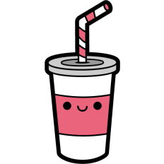 kawaii cup with a straw