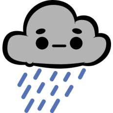 kawaii raining cloud