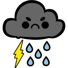 kawaii storm cloud angry