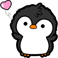 cute penguin in love