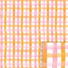Pink and Orange hand-drawn brushed plaid Printable background