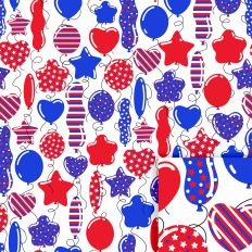 Patriotic Birthday Balloon Printable Pattern