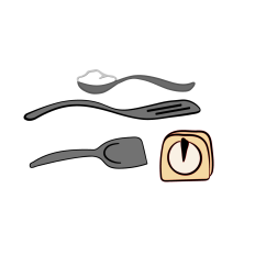 Kitchen Tools and Timer Layered SVG cut file