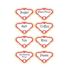 Kitchen labels - stickers Red