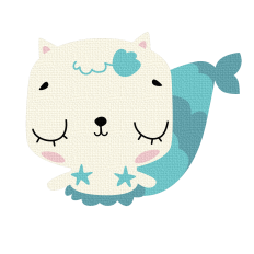Cat mermaid svg layered file