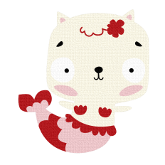 Cute Cat mermaid svg layered file