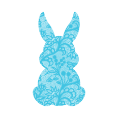 Lace Easter Bunny Sublimation Design | Lace Easter Sublimation Design