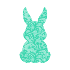 Lace Easter Bunny Sublimation Design | Lace Easter Sublimation Design