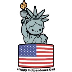 lady liberty with american flag