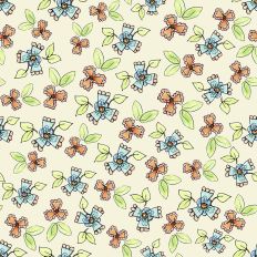 Whimsical 3 petal flowers printable background
