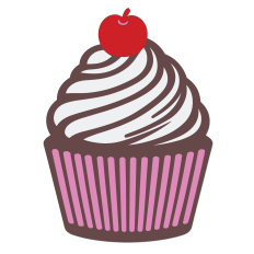 layering cupcake SVG, birthday cupcake, cupcake with a cherry, party cupcake, multiple layers