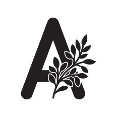 Letter A with leaves
