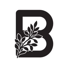 Letter B with leaves