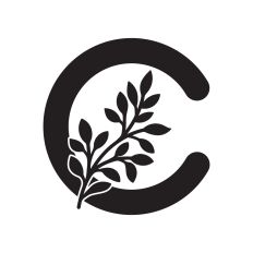 Letter C with leaves