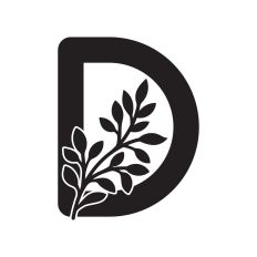Letter D with leaves