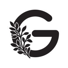 Letter G with leaves