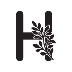Letter H with leaves