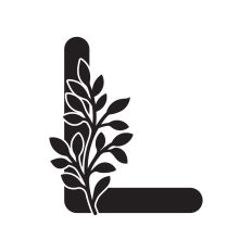 Letter L with leaves