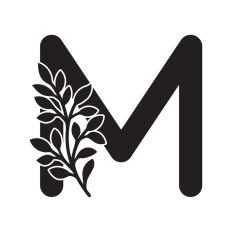 Letter M with leaves