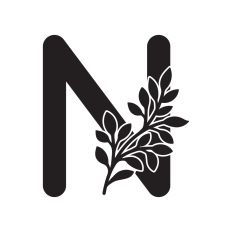 Letter N with leaves