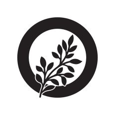 Letter O with leaves