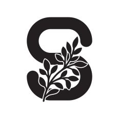 Letter S with leaves