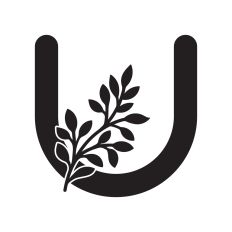 Letter U with leaves