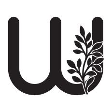 Letter W with leaves