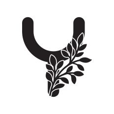 Letter Y with leaves