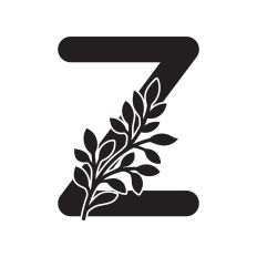 Letter Z with leaves