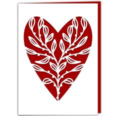 Leafy Branches Heart Card