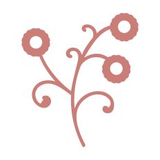 Branch with flowers and swirls