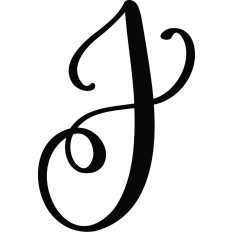 Letter J in Elegant Calligraphy
