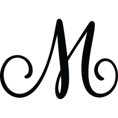 Letter M in Elegant Calligraphy