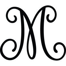 Letter M in Elegant Calligraphy