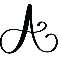 Letter A in Elegant Calligraphy