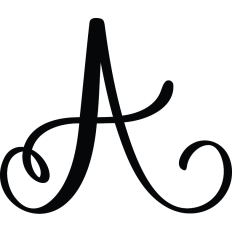 Letter A in Elegant Calligraphy