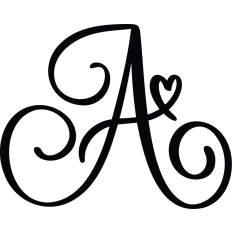 Letter A Calligraphy Monogram