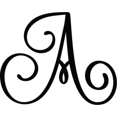 Letter A Calligraphy Monogram