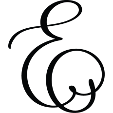 Letter E Calligraphy Monogram
