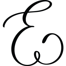 Letter E Calligraphy Monogram