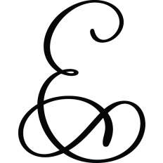 Letter E Calligraphy Monogram